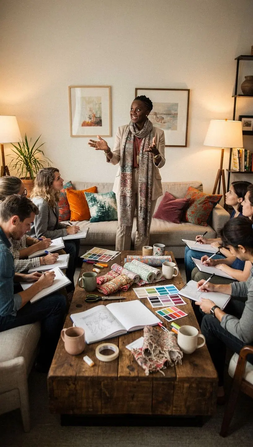Interior design workshop exploring space psychology concepts